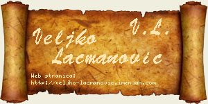 Veljko Lacmanović vizit kartica